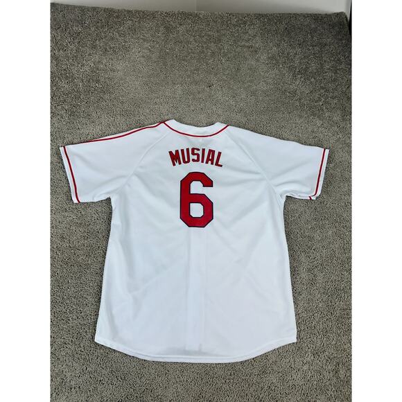 St Louis Cardinals Jersey Mens XL White Stan Musial #6 Match Up MLB Baseball - Picture 7 of 12